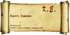 Kern Emese névjegykártya